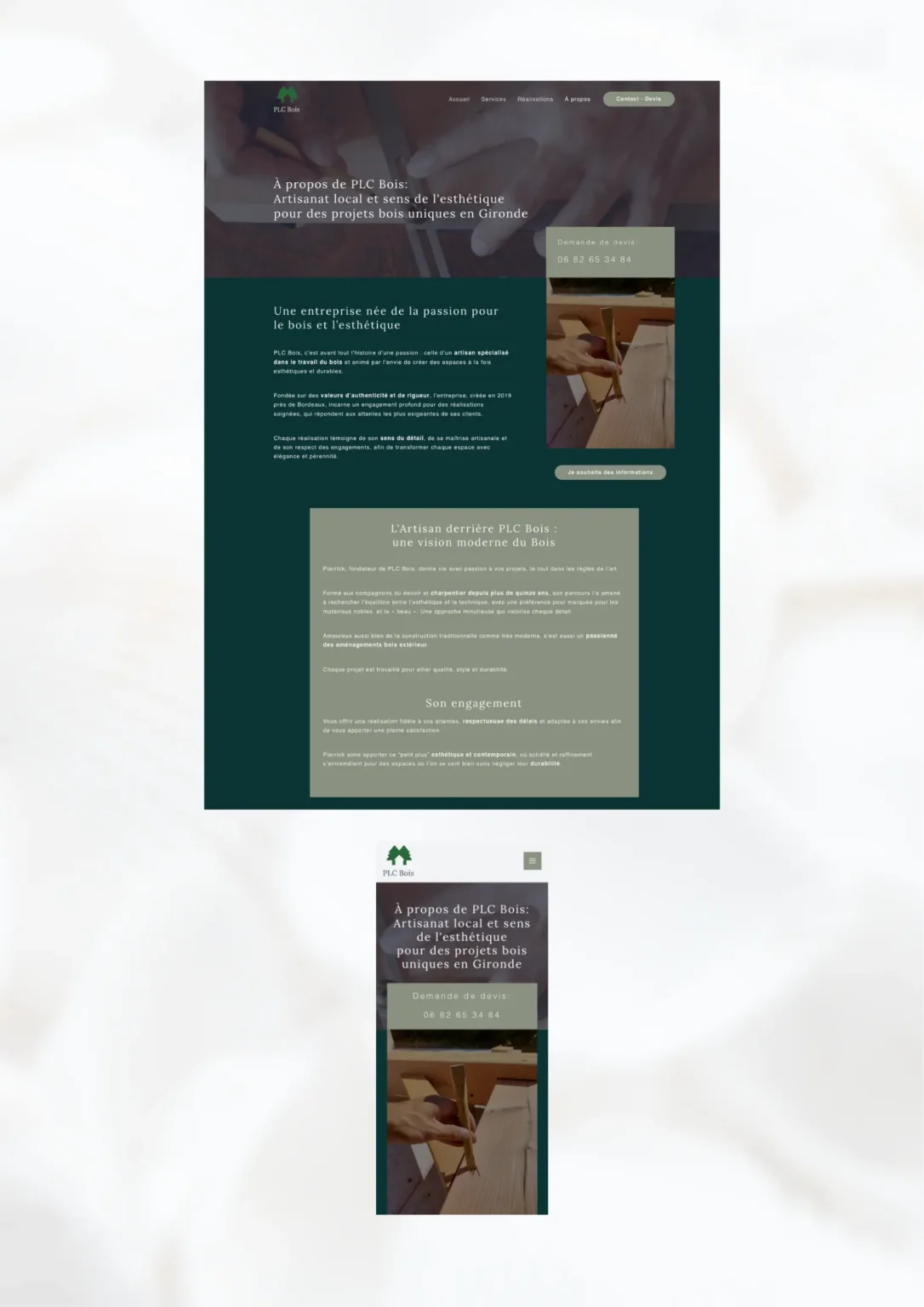 site web charpente bois - couvreur - brume marine web