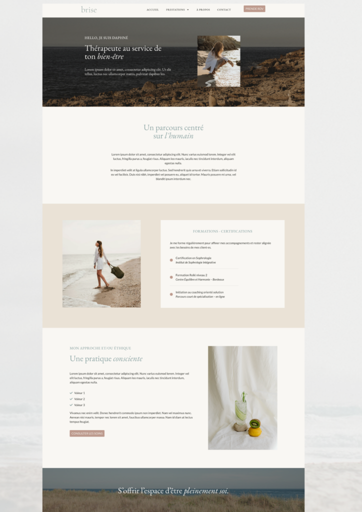 template site web bien etre thérapeute et bien-être